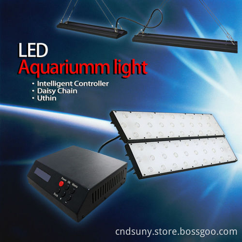 Programmable LED Aquarium Light for Reef Coral (No Fan Noise, Sunrise/Sunset/Lunar)